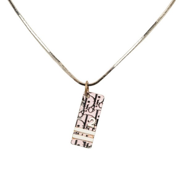 Dior Dior Trotter Necklace Silver Pink Metal Metal Necklace